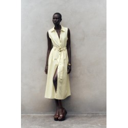 ROBE MIDI EN POPELINE CEINTURE