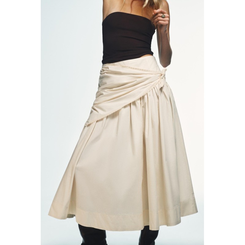 JUPE MI-LONGUE À VOLUME FOULARD