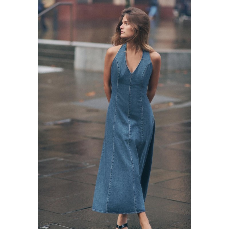 ROBE EN JEAN TRF HALTER